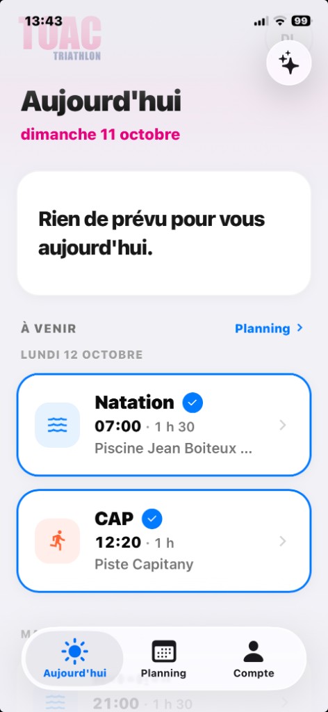 TOAC Triathlon — Aujourd’hui, rien de prévu